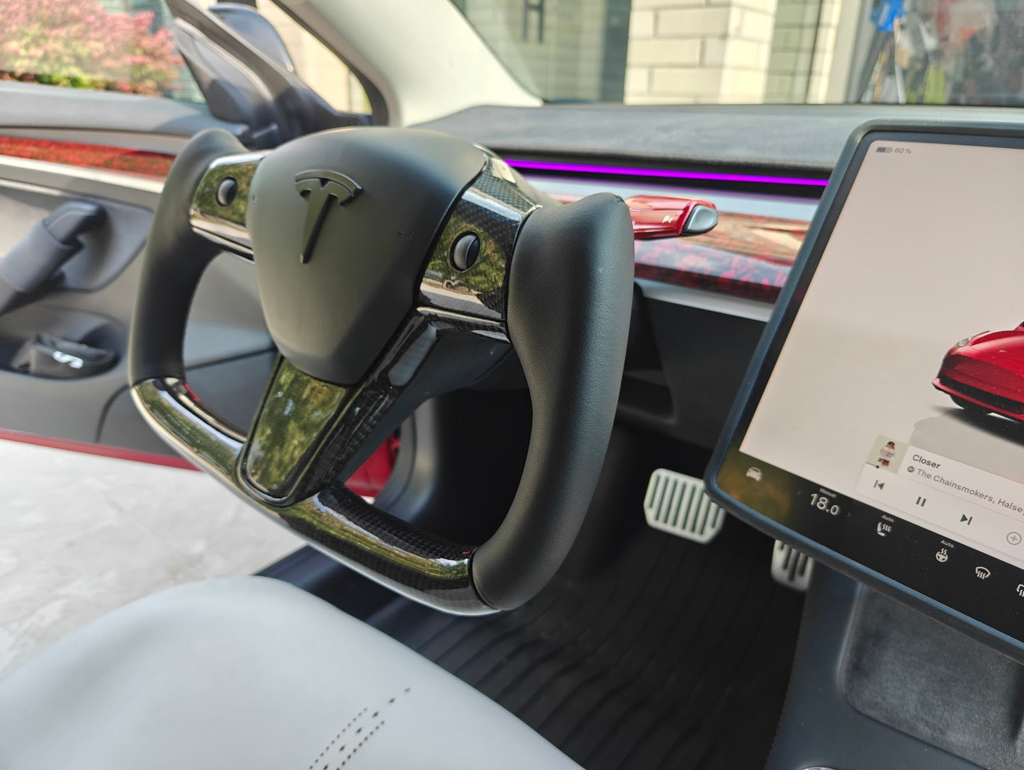 Tesla Model 3 / Y Yoke Steering Wheel Carbon Fiber Style A