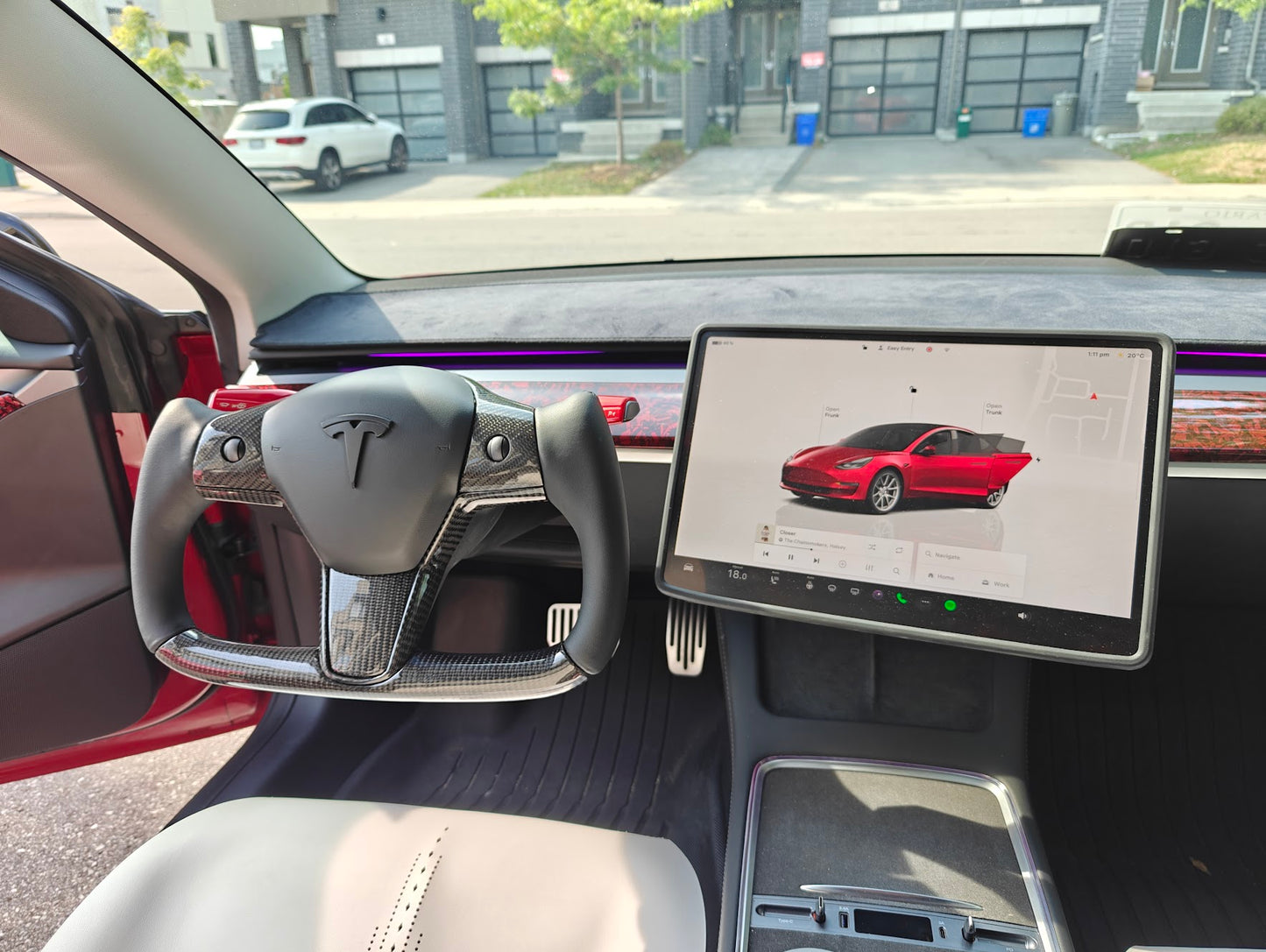 Tesla Model 3 / Y Yoke Steering Wheel Carbon Fiber Style A