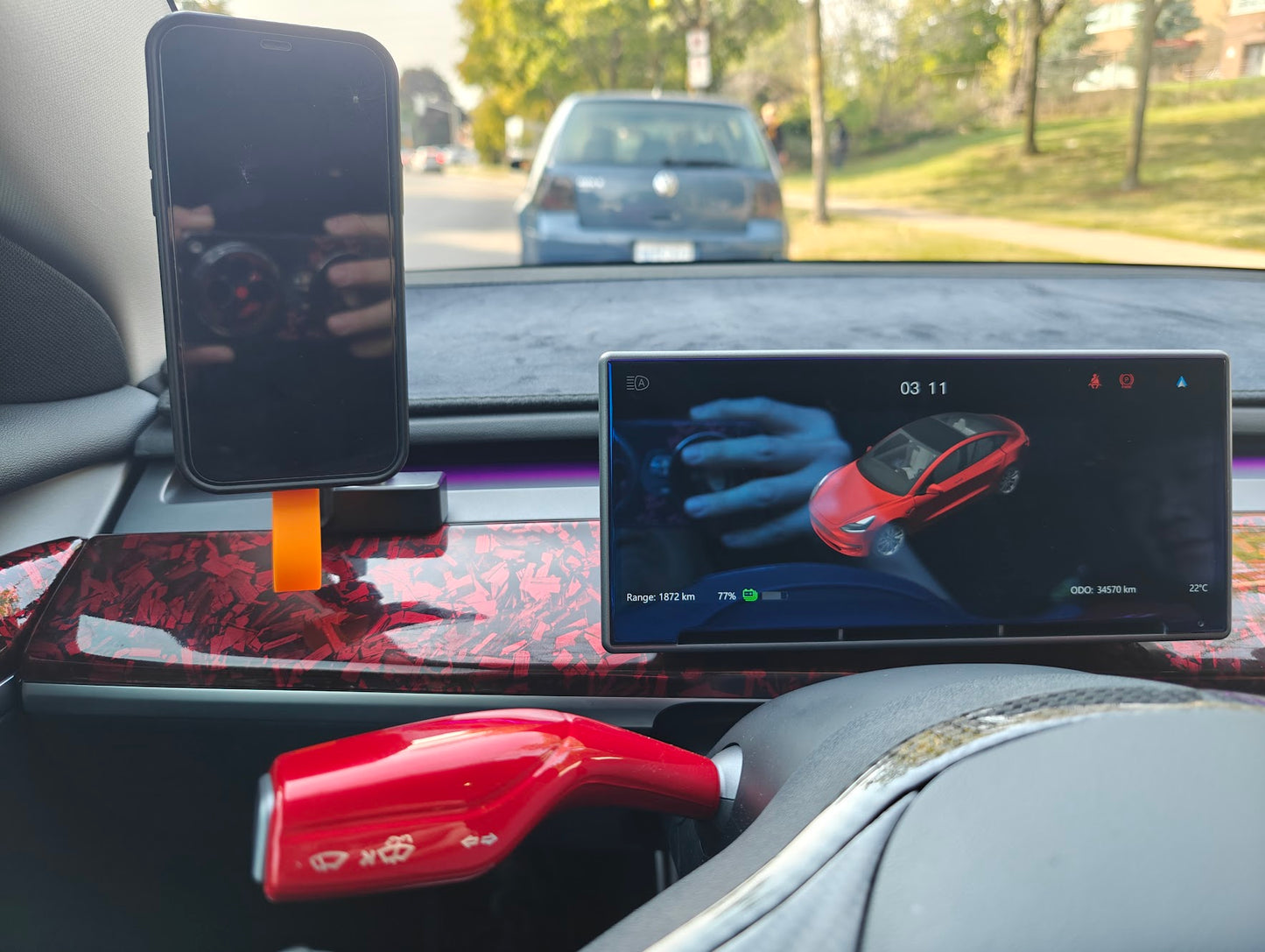 Tesla Model 3 Model y Suitable for iPhone with Magsafe Phone Mount Strong Magnetic