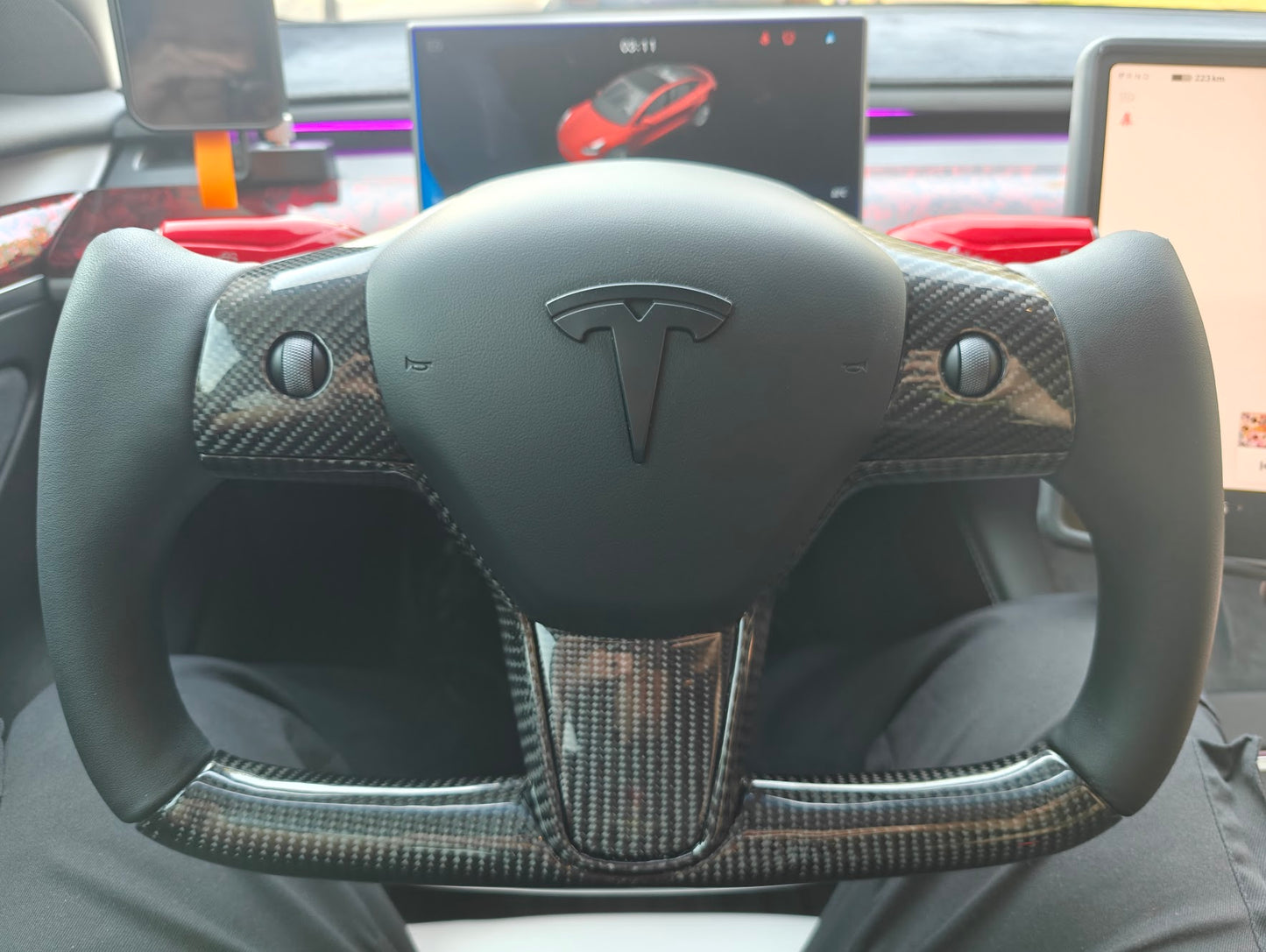 Tesla Model 3 / Y Yoke Steering Wheel Carbon Fiber Style A
