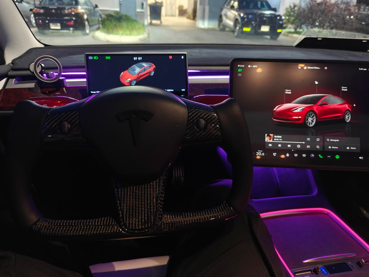 Tesla Model 3 / Y Yoke Steering Wheel Carbon Fiber Style A