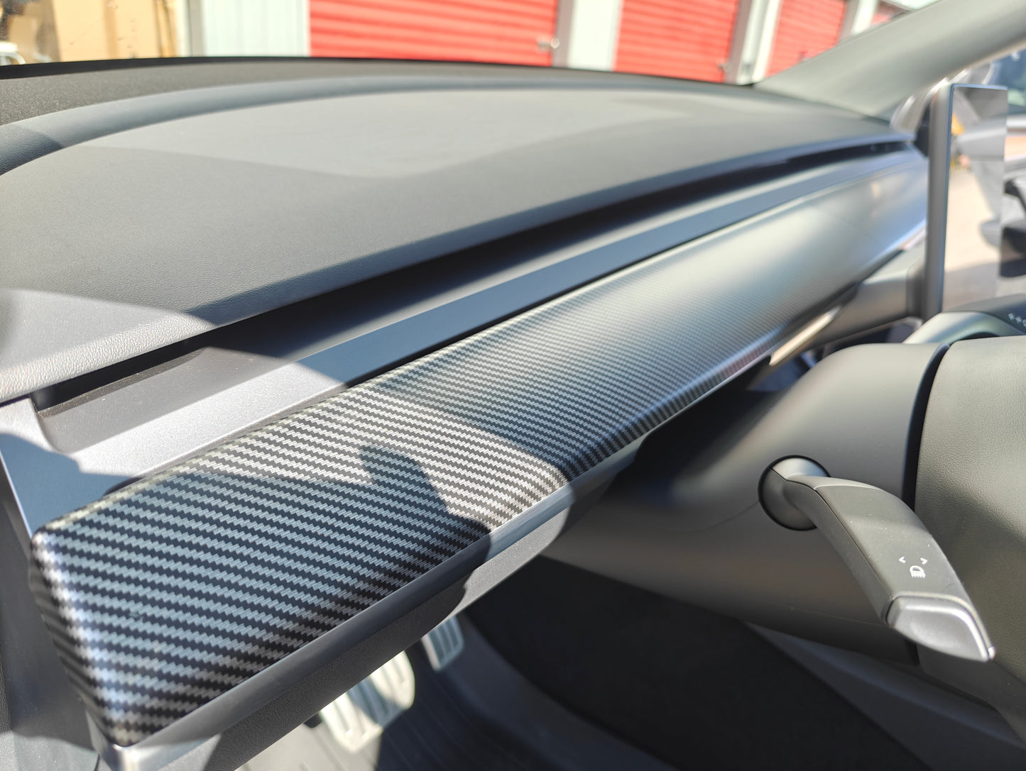 Tesla Model 3 Model Y Dashboard Cover Trim and Door Cover trim Matte carbon fiber