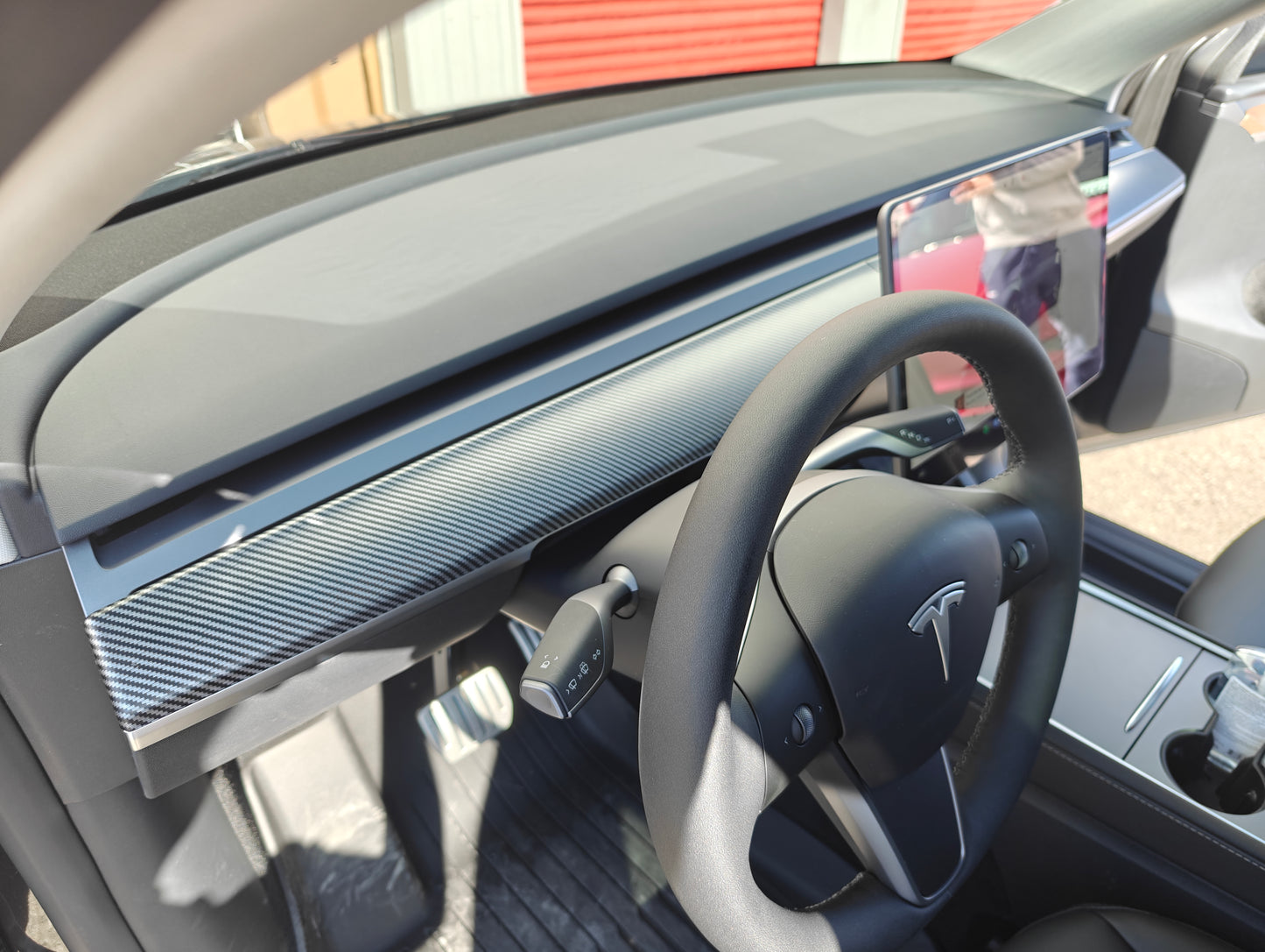 Tesla Model 3 Model Y Dashboard Cover Trim and Door Cover trim Matte carbon fiber