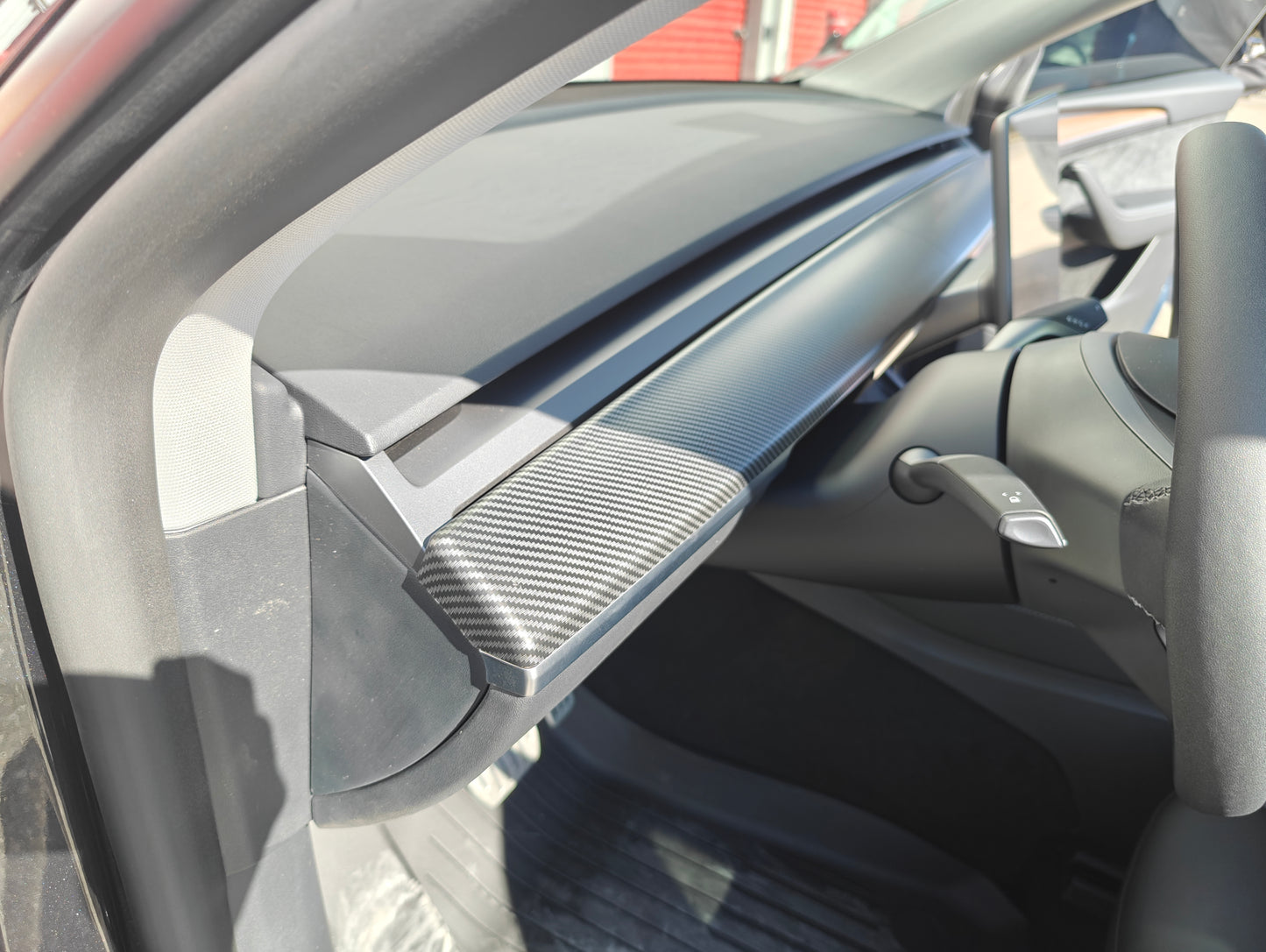 Tesla Model 3 Model Y Dashboard Cover Trim and Door Cover trim Matte carbon fiber