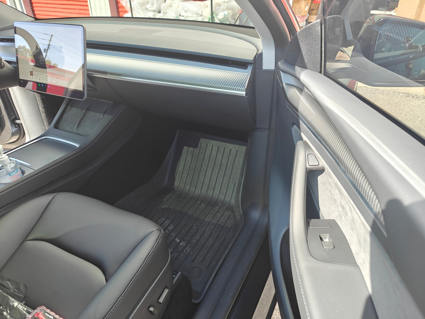 Tesla Model 3 Model Y Dashboard Cover Trim and Door Cover trim Matte carbon fiber