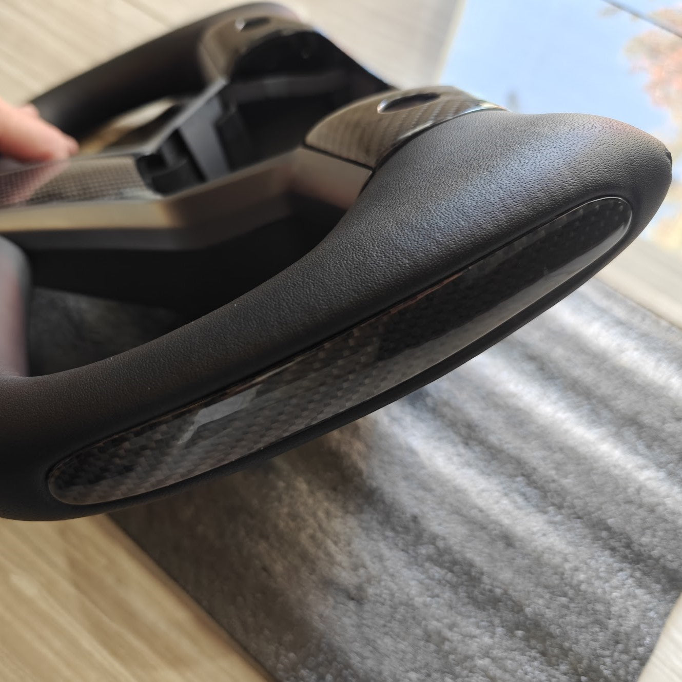 Tesla Model 3 / Y Yoke Steering Wheel Real Carbon Fiber Style B