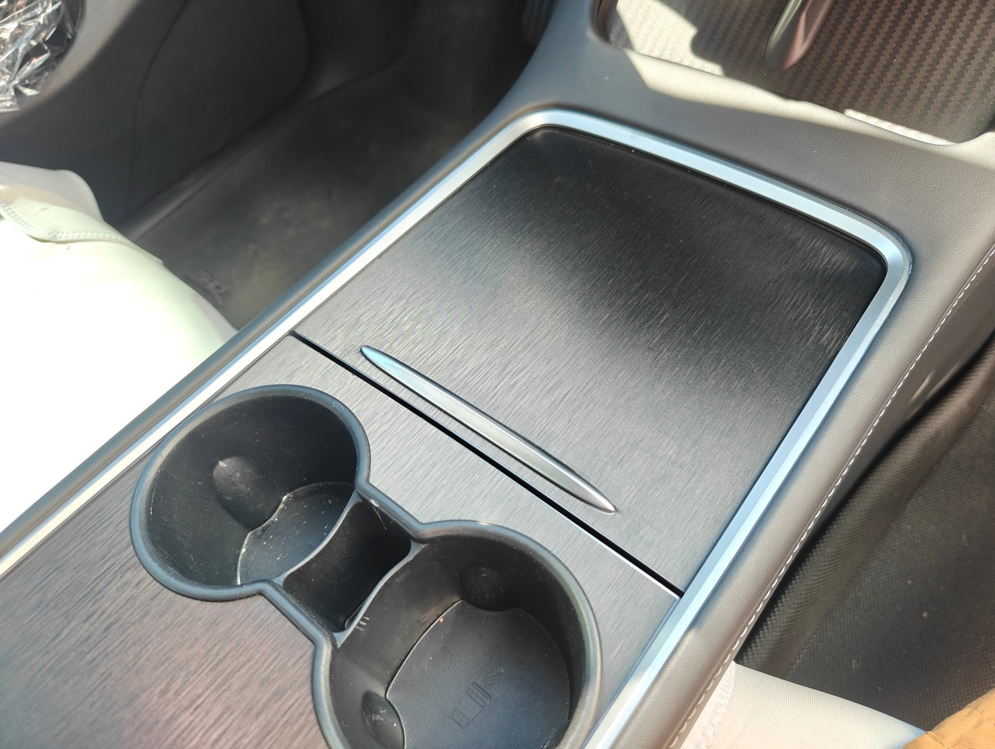 Tesla Model 3 Model Y Center Console Brushed Black Knight Sticker