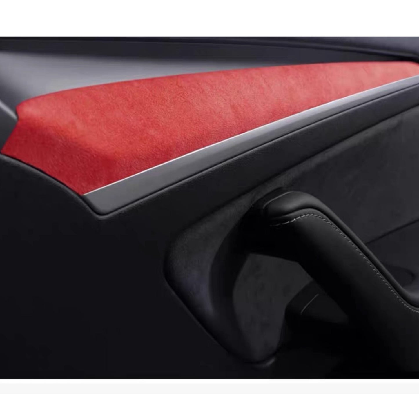 Tesla Model 3 Model Y Alcantara Dashboard Cover Wrap & Inner Front Door Trim Panel Armrest Cover