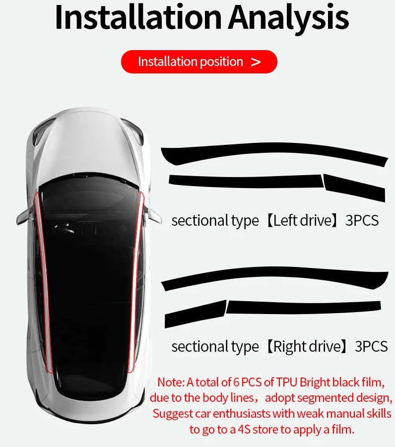 Tesla Model 3 Model Y Pillar Delete Glossy Black 2024+