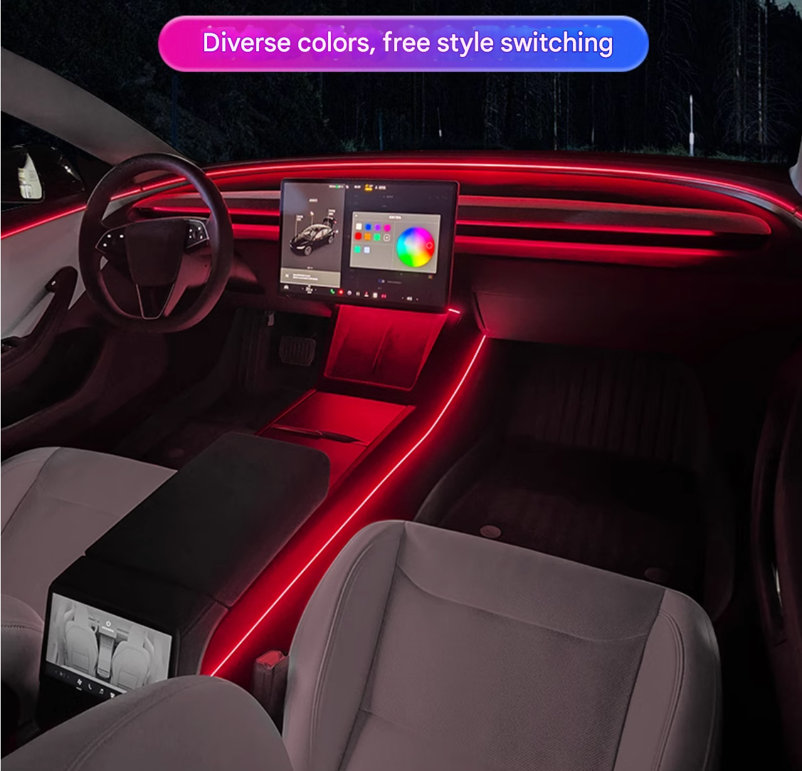 Tesla Model 3 highland RGB Ambient Lights With 60 Seconds Auto Off Module