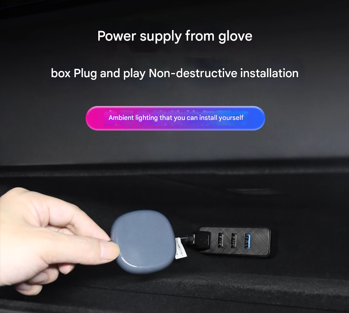 Tesla Model 3 highland RGB Ambient Lights With 60 Seconds Auto Off Module