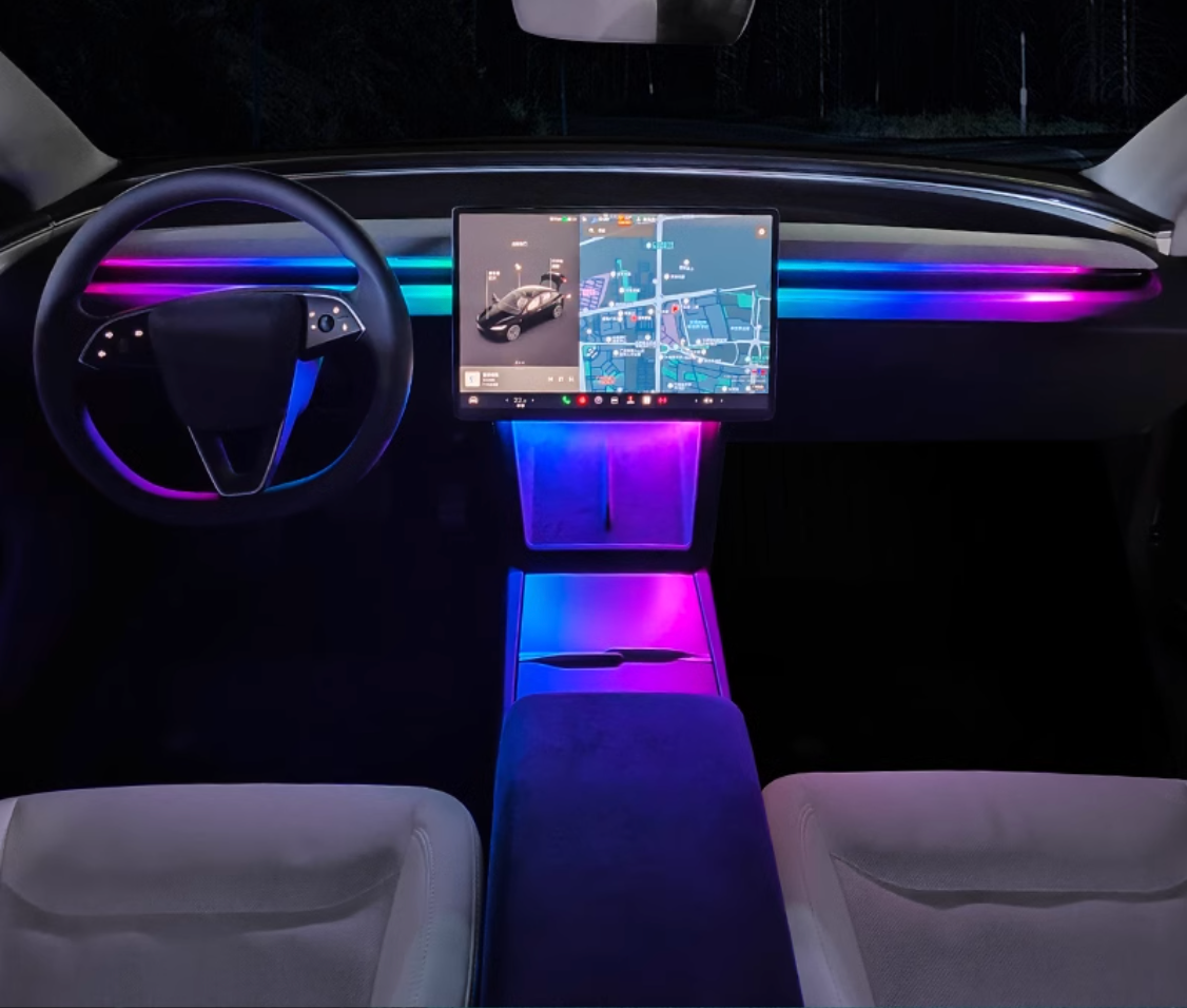 Tesla Model 3 highland RGB Ambient Lights With 60 Seconds Auto Off Module