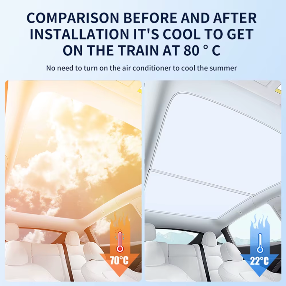 Tesla Model Y Glass Roof Sunshade Heat Insulation Ice Crystal 2020-2025