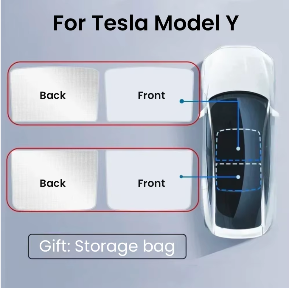 Tesla Model Y Glass Roof Sunshade Heat Insulation Ice Crystal 2020-2025