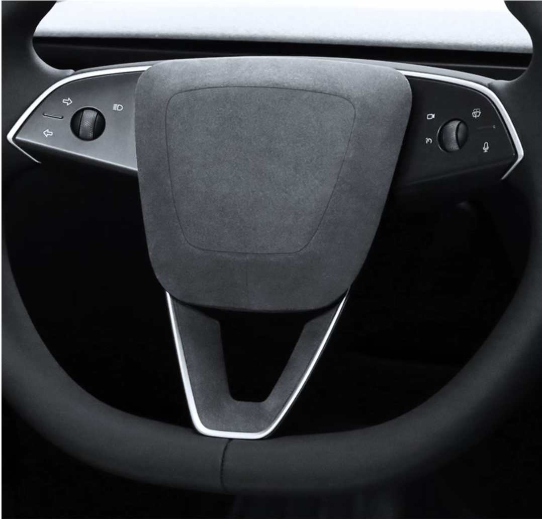 Model 3 highland steering wheel airbag Alcantara Decorative Sticker