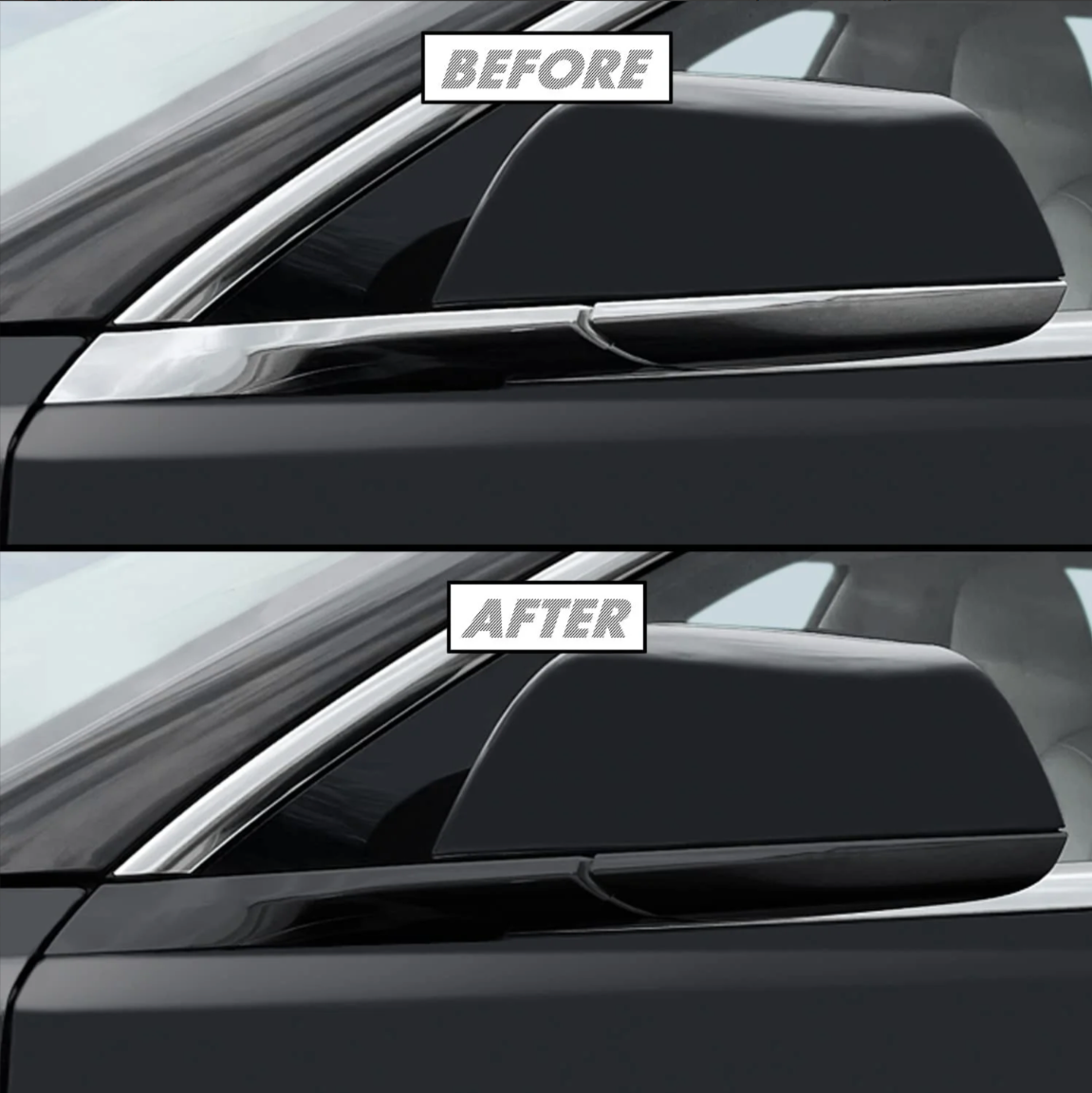 Tesla Model 3 Chrome Delete Blackout Overlay Matte Black Vinyl 2018-2023