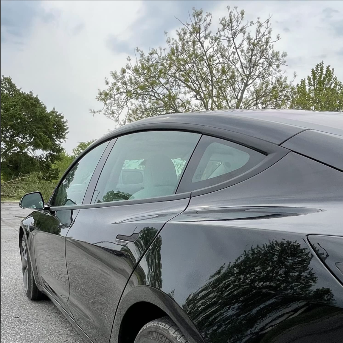 Tesla Model 3 Chrome Delete Blackout Overlay Matte Black Vinyl 2018-2023