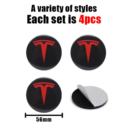Tesla Wheel Centre Hub Caps Emblem Badge Sticker