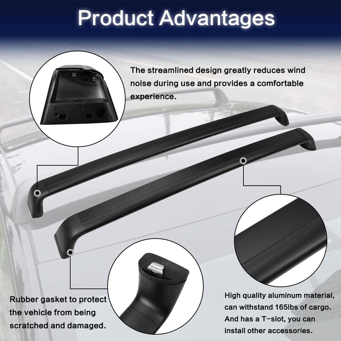 Tesla Model Y Roof Rack Crossbars 2020-2024 Heavy Duty 180lbs