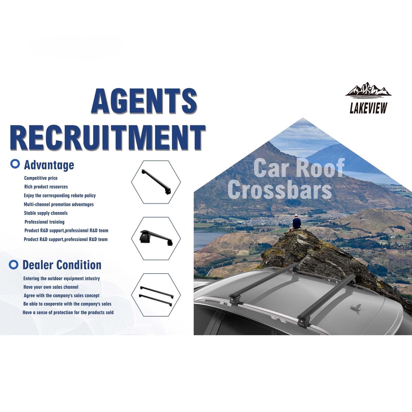 Roah Trip Heavy Duty High Quality Crossbar FLUSH / RAISED Roof Rack Crossbars Full Set