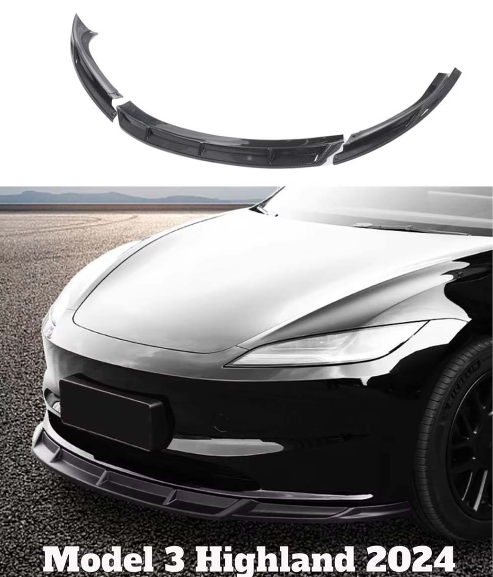 Tesla Model 3 Highland Front Spoiler Bumper Lip Style A