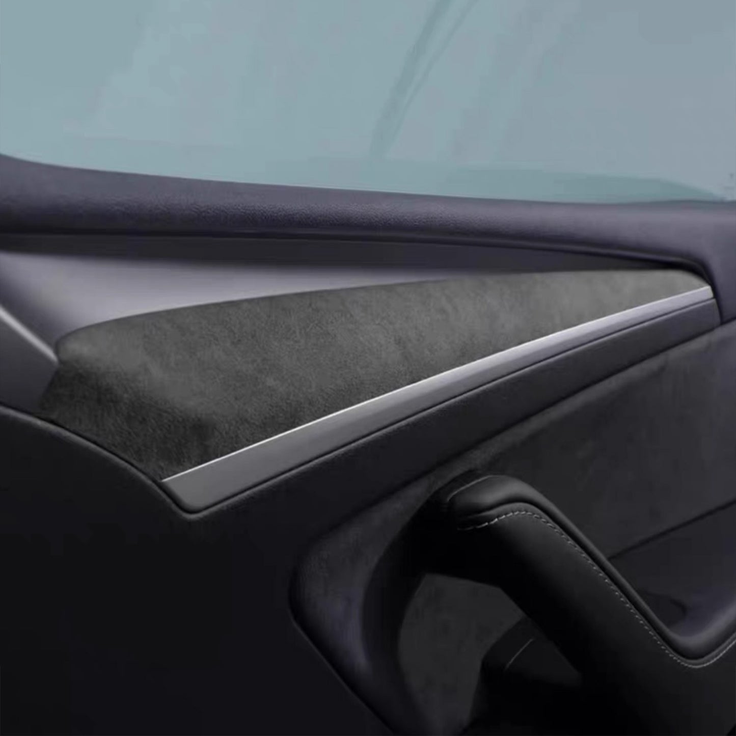 Tesla Model 3 Model Y Alcantara Dashboard Cover Wrap & Inner Front Door Trim Panel Armrest Cover