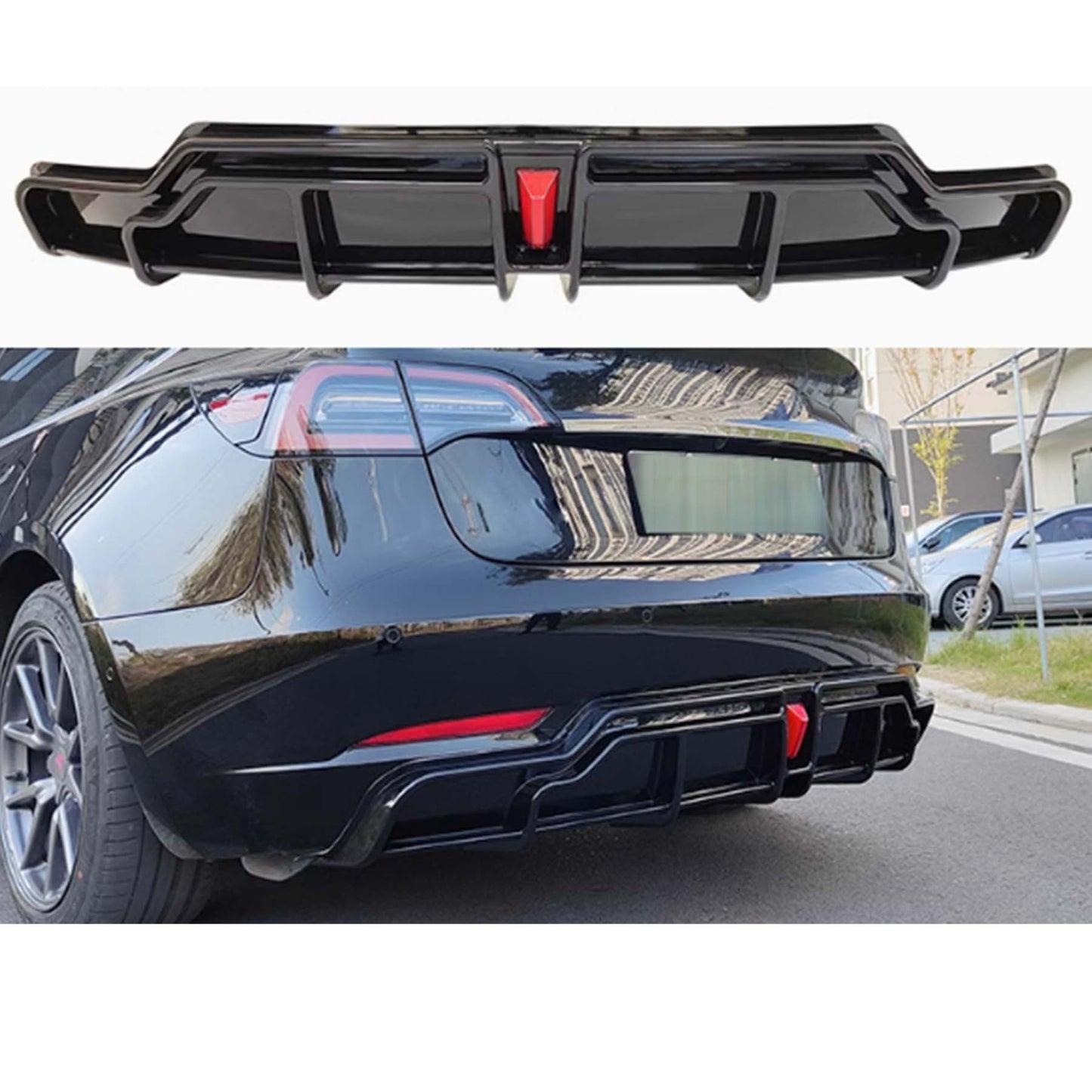Tesla Model 3 Rear Diffuser Lip C Style