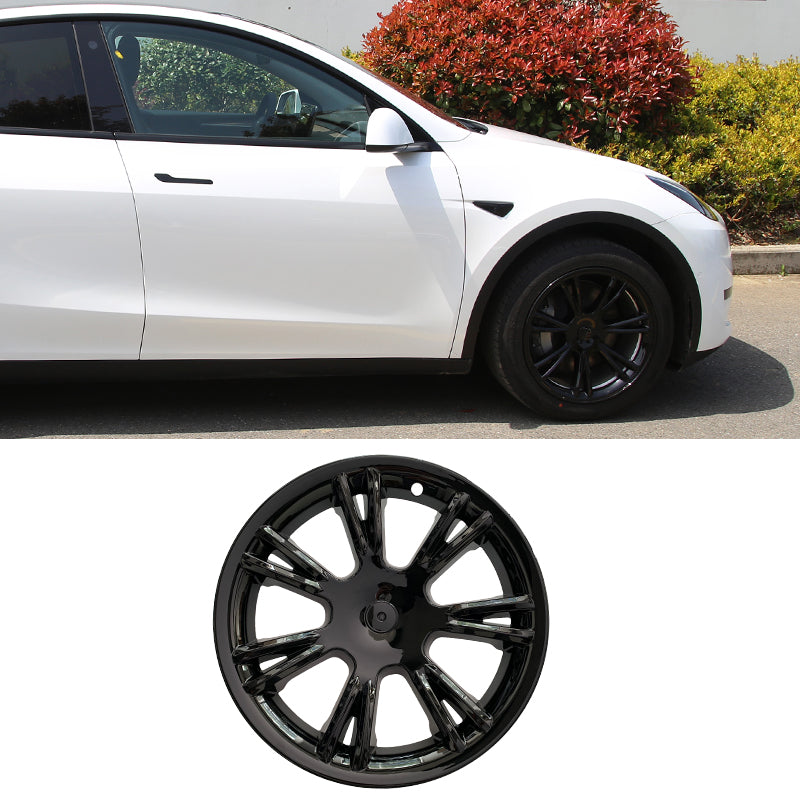 Tesla Model Y Gloss Black Rims Cover 19 inch 4PCS/Set Full Cover Protecting Hub