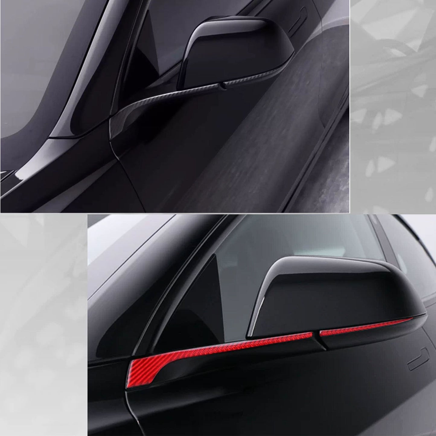 Tesla Model 3 Model Y Rearview Mirror Carbon Fiber Sports Trim Stickers anti-collision strips