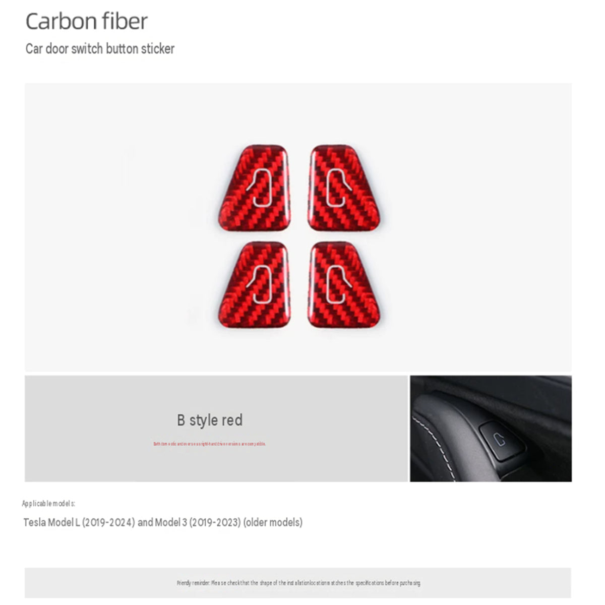 Model 3 / Model Y Interior Carbon Fiber Sticker