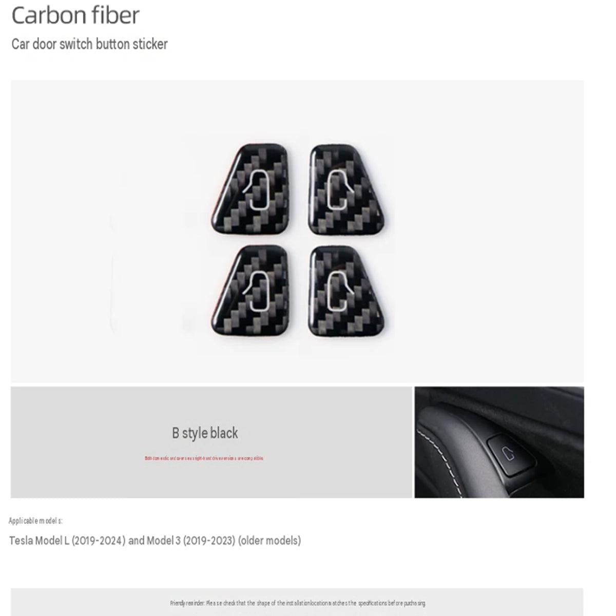 Model 3 / Model Y Interior Carbon Fiber Sticker