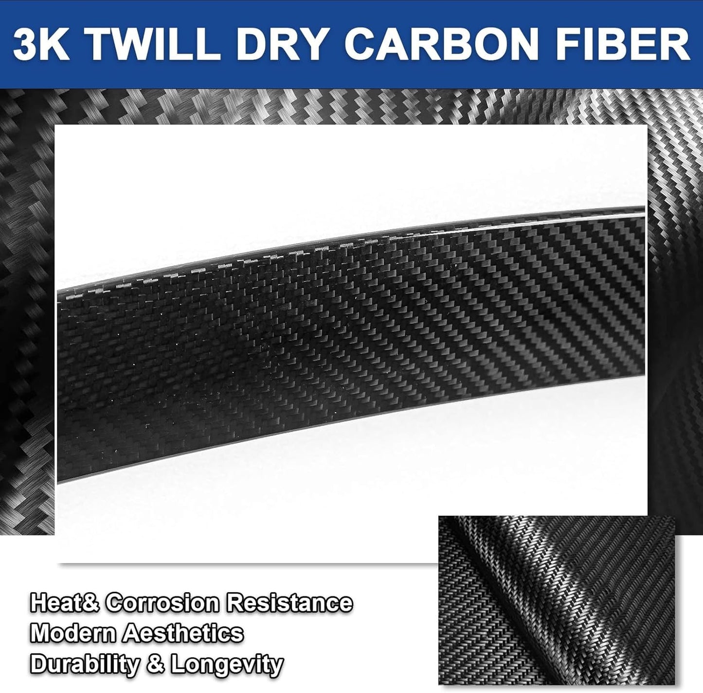 Real Carbon Fiber Rear Spoiler For Tesla Model 3 Y 2018-2028 Performance Sport Style