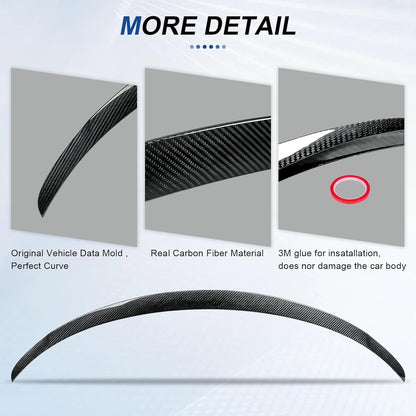 Real Carbon Fiber Rear Spoiler For Tesla Model 3 Y 2018-2028 Performance Sport Style