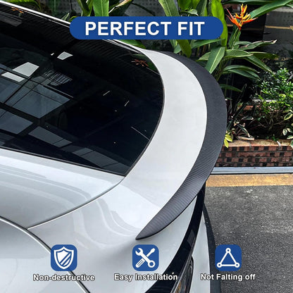 Real Carbon Fiber Rear Spoiler For Tesla Model 3 Y 2018-2028 Performance Sport Style