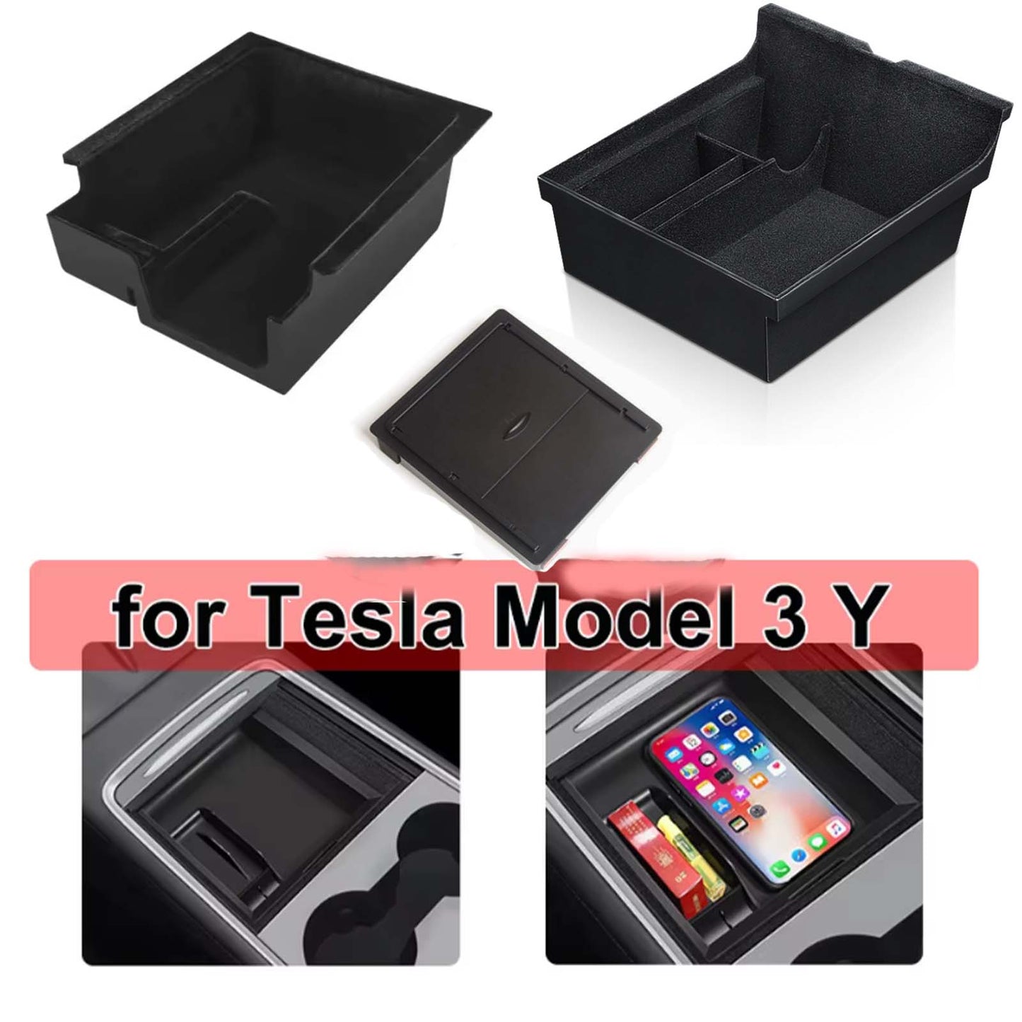 Tesla Model 3 Model Y Center Console Organizer Tray 3pcs