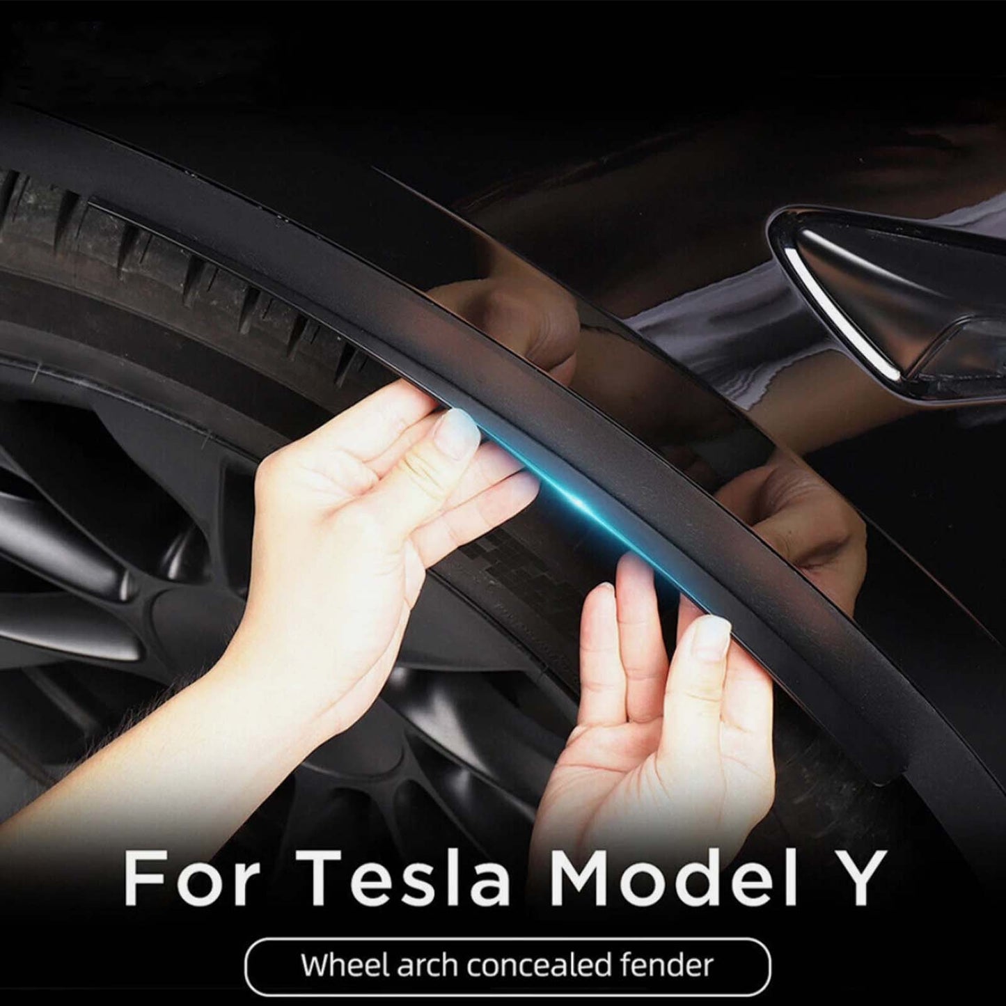 Tesla Model Y 3 Fender Flares Wheel Eyebrow Arch Mudguard Cover Matte black