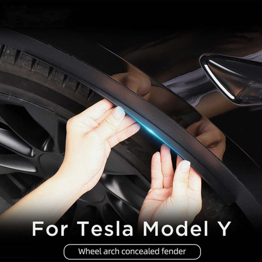Tesla Model Y 3 Fender Flares Wheel Eyebrow Arch Mudguard Cover Matte black