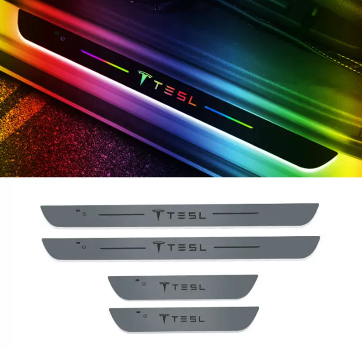 Tesla Model 3/Y Magnetic illuminated Pedal Welcome Light Door Sill 4 pcs