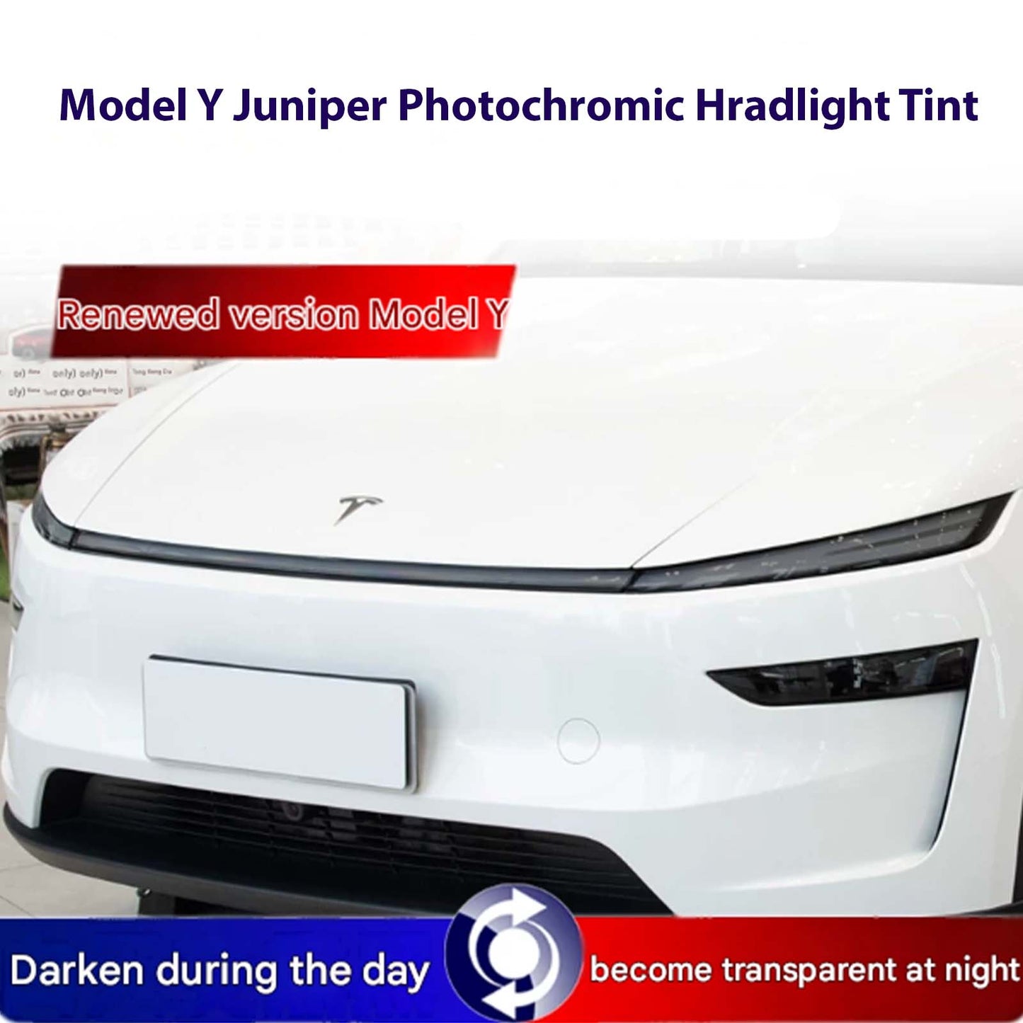 Model Y Juniper Photochromic Tint Headlight and Taillight Self Healing TPU Smoke Protection Film set