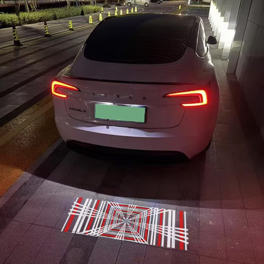 Tesla License Plate Lights Plaid Emblem Logo