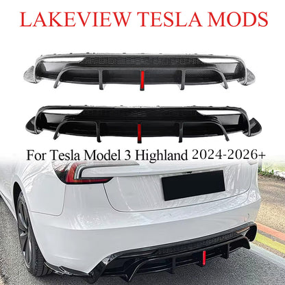 Tesla Model 3 Highland Rear Diffuser V2 with Pilot LED Light Replacement