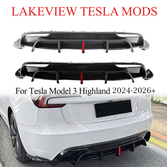 Tesla Model 3 Highland Rear Diffuser V2 with Pilot LED Light Replacement