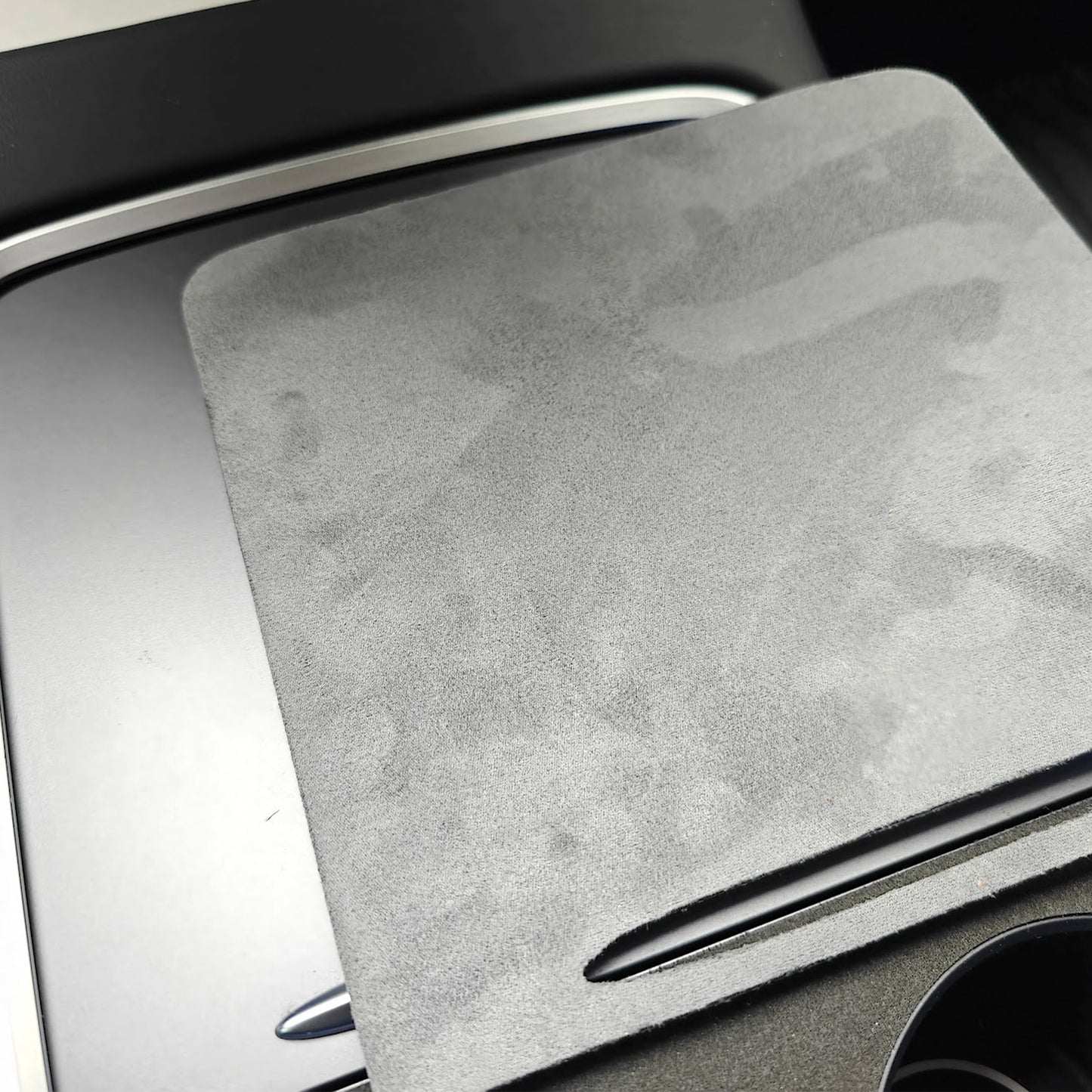 Tesla Model 3 Model Y Center Console Decoration Alcantara Light Gray