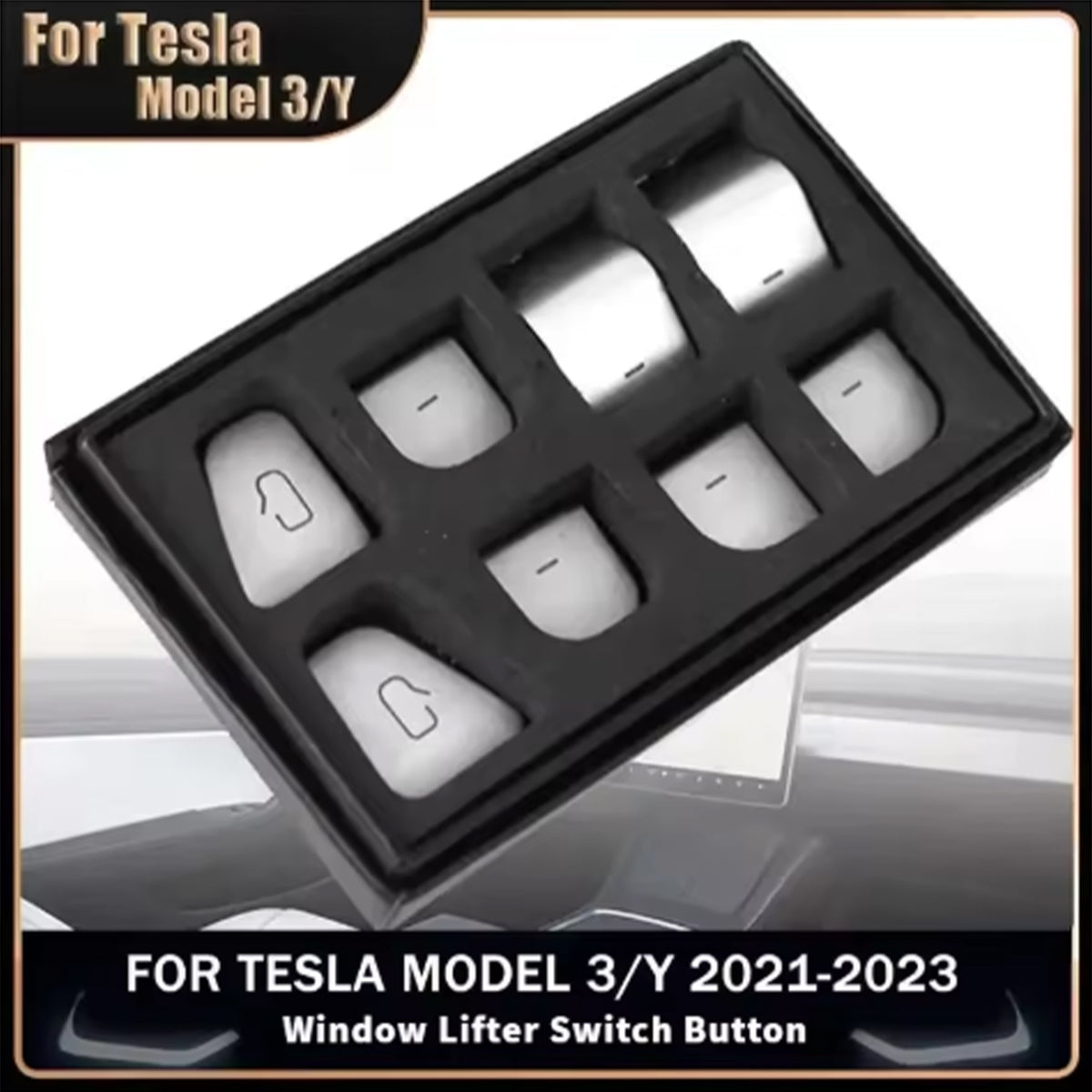 Model 3 Model Y Window Lift Button Sequins Trim 11 pcs