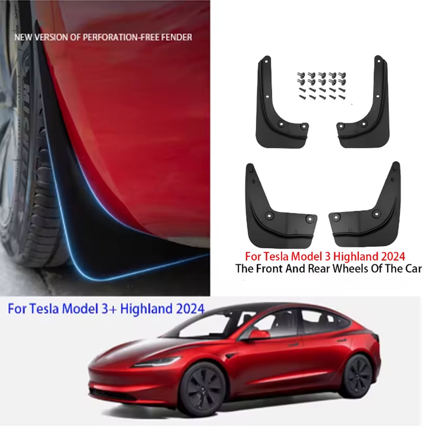 Tesla Model 3 highland TPE Mud flaps
