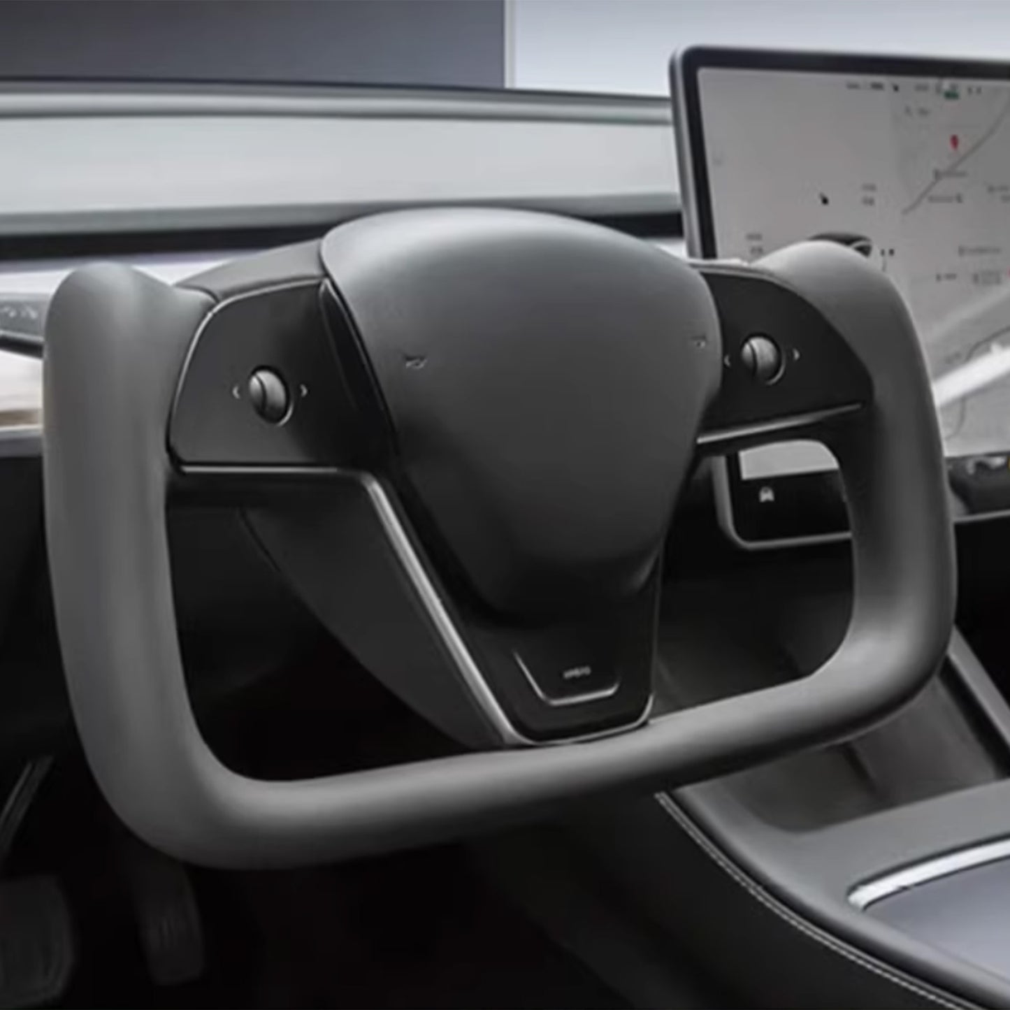 Tesla Model 3 / Y Yoke Steering Wheel Carbon Fiber Black Style C