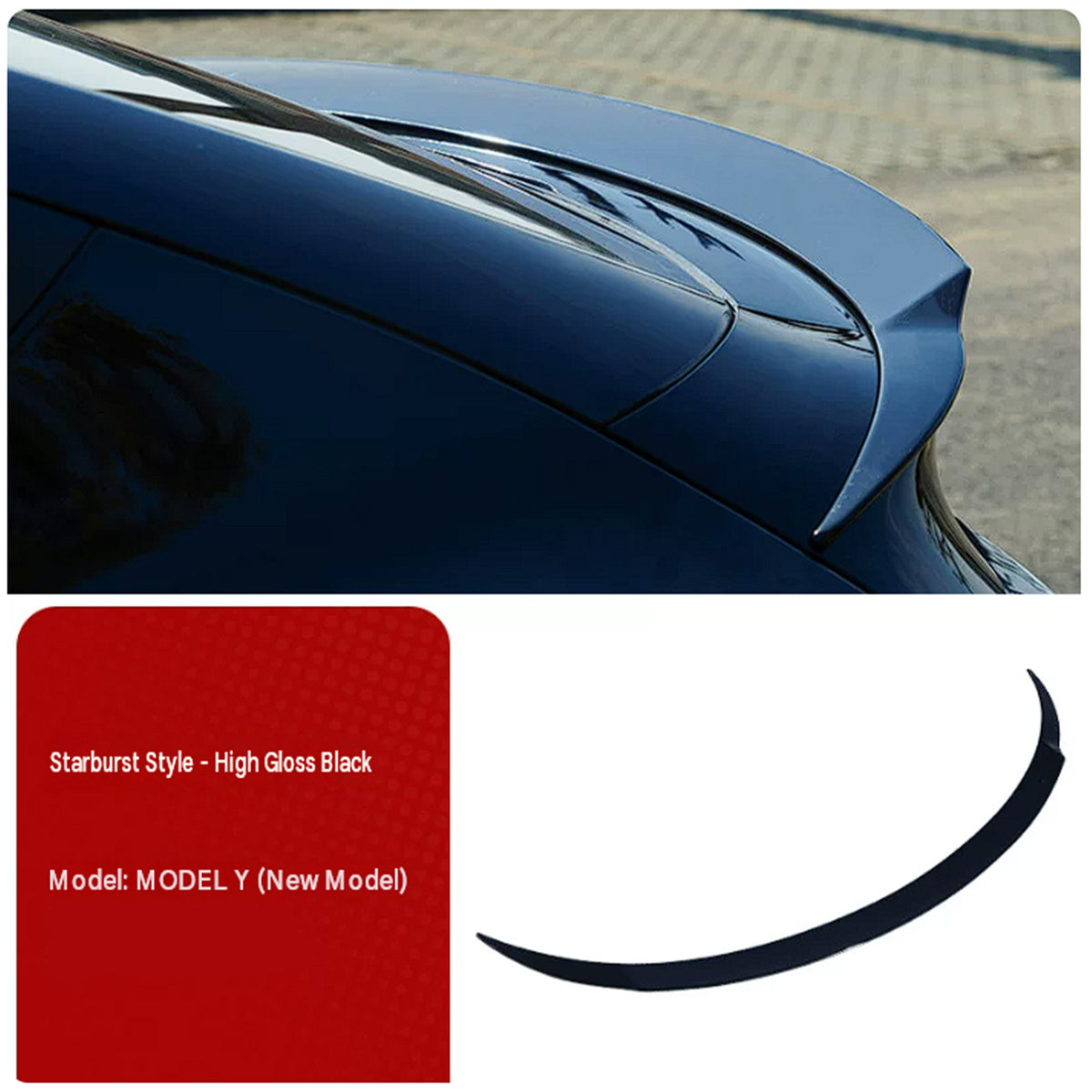 Model Y Rear Spoiler Wing V2 Gloss black