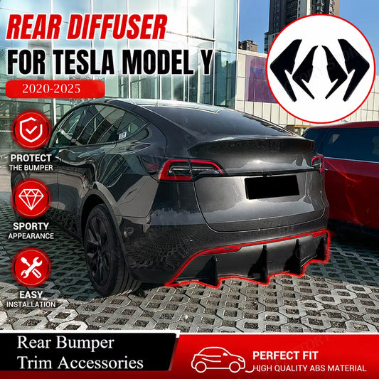 Model Y Rear Diffuser Stick on lip 4 Pcs
