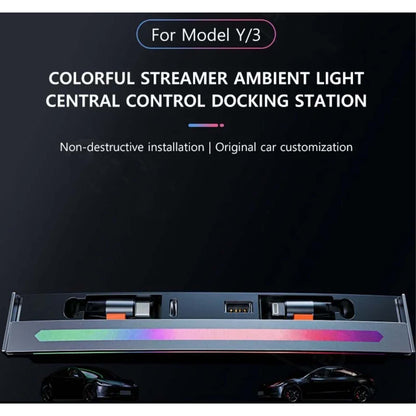 Tesla Model 3 Model Y Docking Station with Ambient Lights Type-C x2