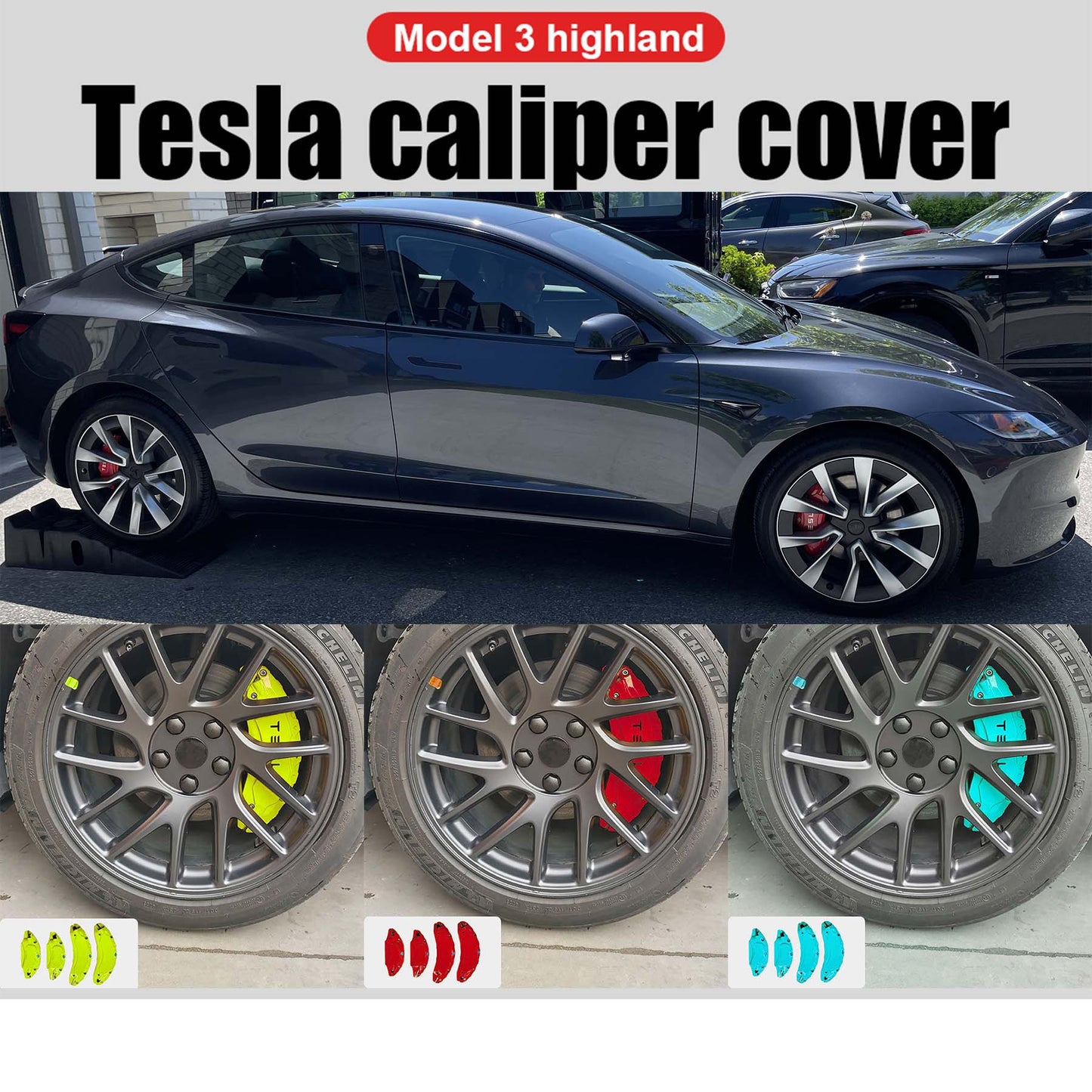 Tesla Model 3 Highland 2024+ Brake Caliper Aluminum Cover